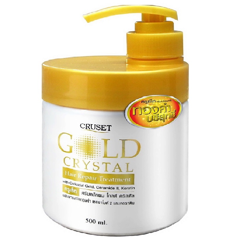 фото Cruset восстанавливающая маска для волос с золотым кристаллом gold crystal hair repair